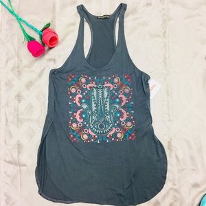 Recycled Karma Hamsa racer back. Medium